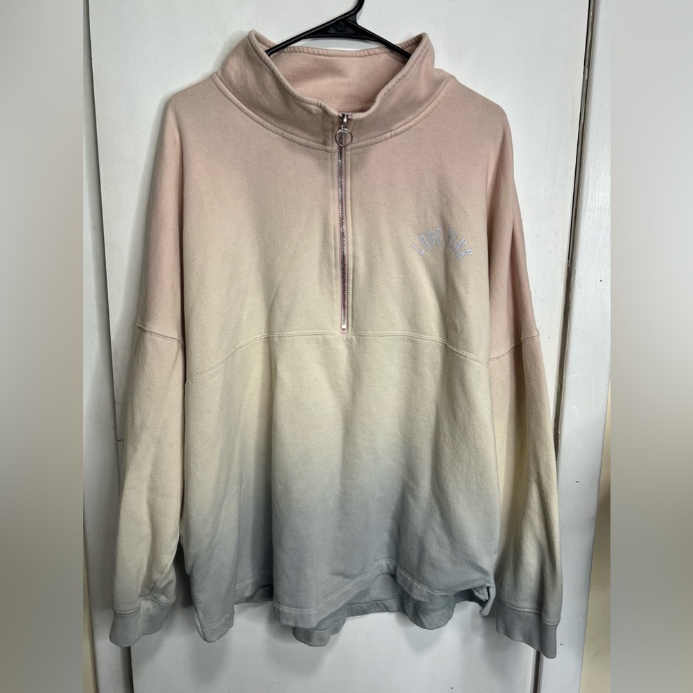 VS Pink 3/4 Zip Ombre Sweatshirt